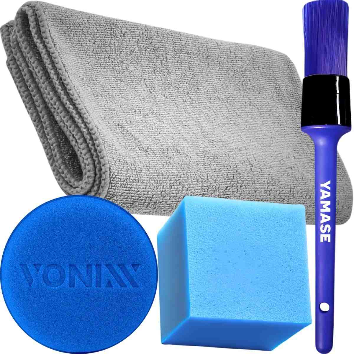 Kit Essencial Limpeza Automotiva: Microfibra, Pincel Detalhe e Aplicador Vonixx