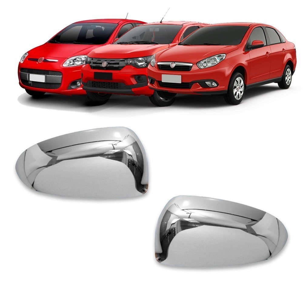 Aplique Cromado para Retrovisor Fiat Grand Siena, Palio G5 e Mobi