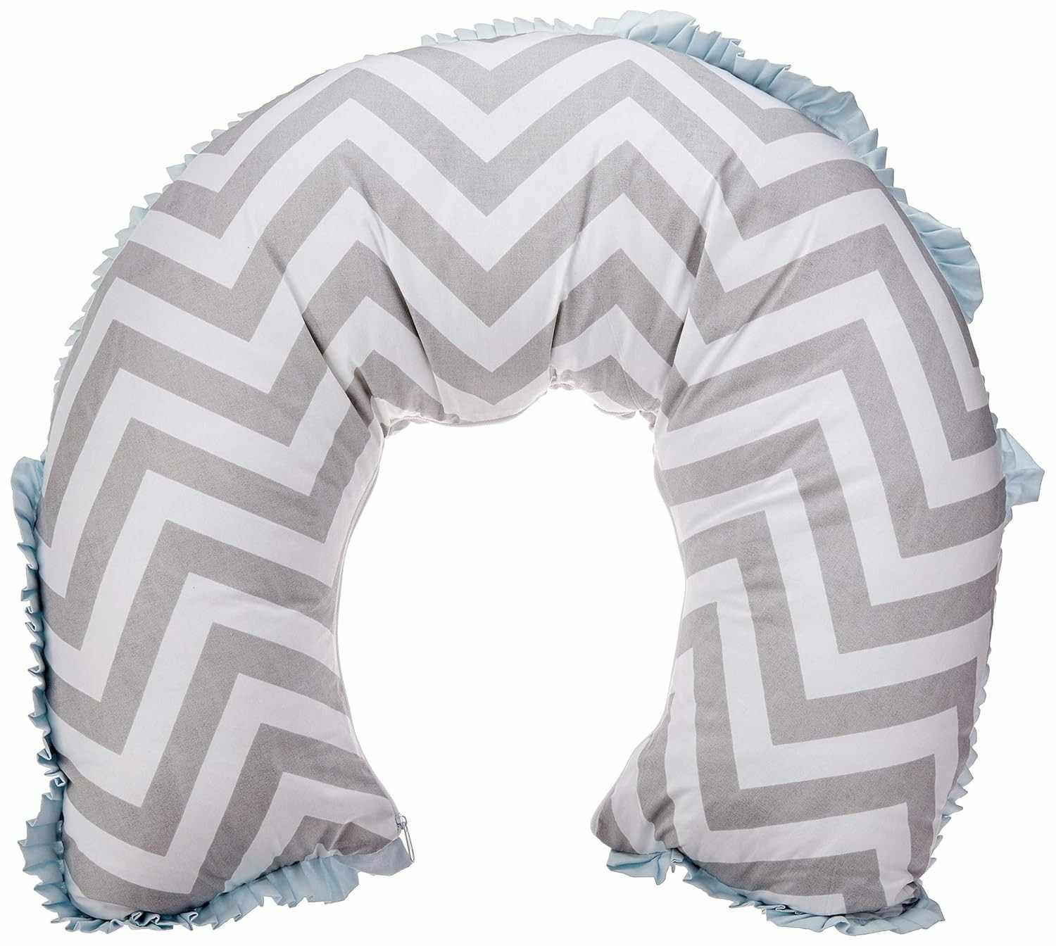 Apoio para Amamentação Biramar Baby Estampado Brooklyn Chevron Cinza/Azul - Conforto e Estilo para Mães Modernas
