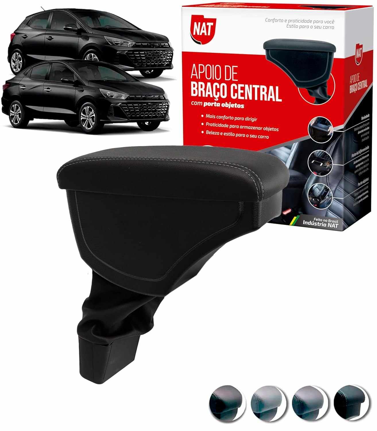 Apoio de Braço Premium HB20 HB20S HB20X (2013-2024) - Conforto e Estilo no Seu Carro