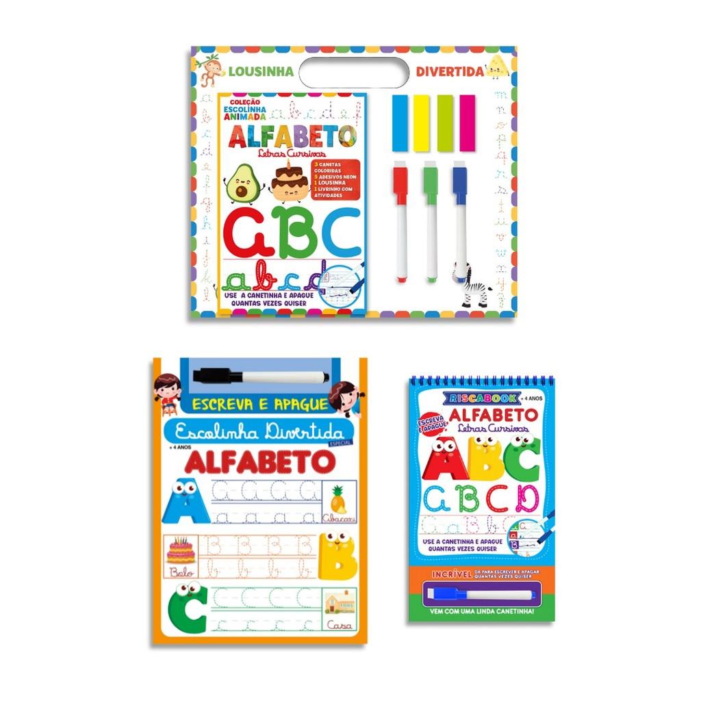 Aprender o Alfabeto é Fácil: Kit 3 Livros Divertidos!