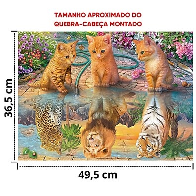 Quebra-Cabeça Felinos 500 Peças: Diversão e Aprendizado!