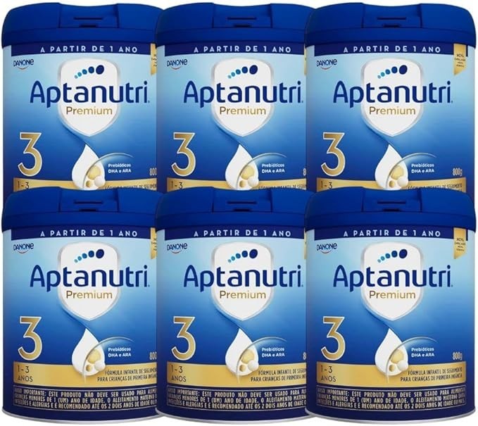 Fórmula Infantil Aptanutri Premium 3 800g - Kit 6 latas