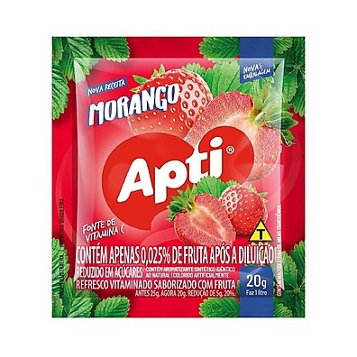 Apti Morango: Refresco em Pó Vitaminado e Delicioso!