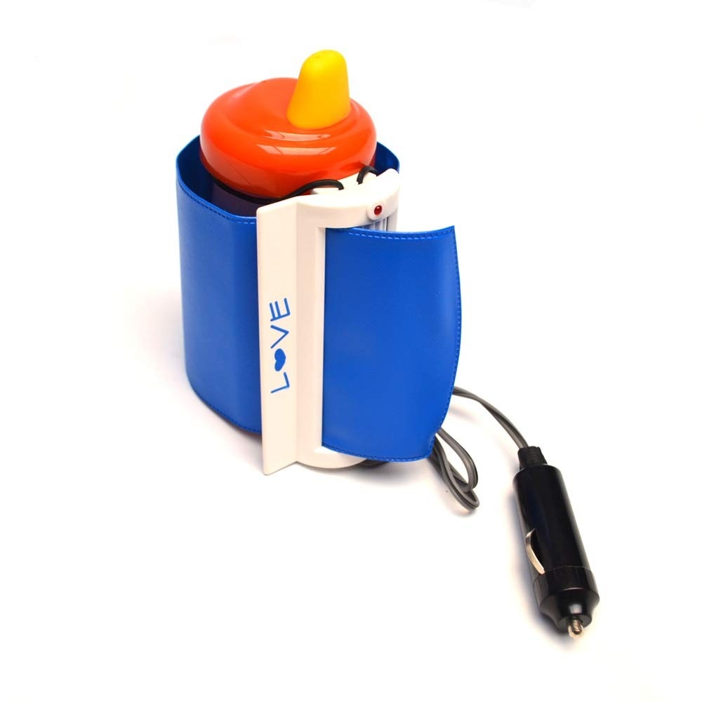 Aquecedor de Mamadeira para Carro LOVE Azul - Aquecimento Rápido em Viagens