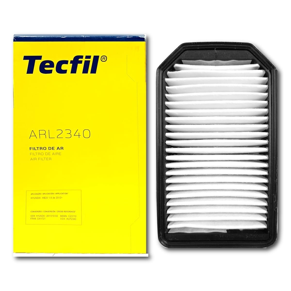Filtro de Ar Motor Hyundai HB20S 1.6 2012-2019 Tecfil ARL2340 - Potência e Economia!