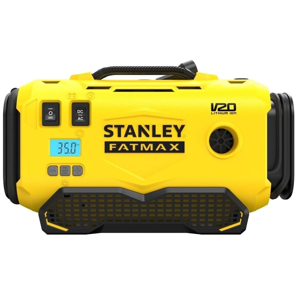 Stanley Inflador de Ar 20V: Potência e Versatilidade Sem Fio (Sem Bateria/Carregador)