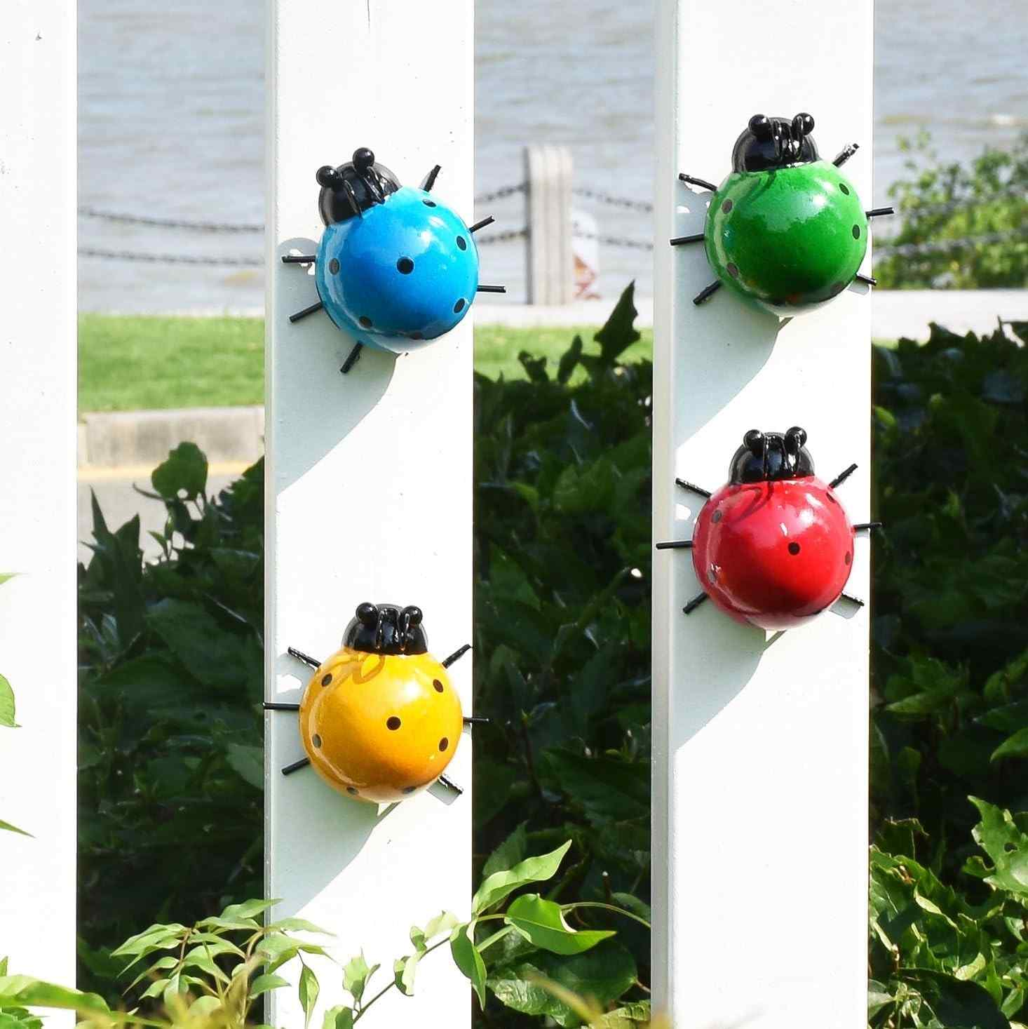Joaninhas de Metal Coloridas - Decoração de Jardim ao Ar Livre para Pátio, Quintal e Varanda