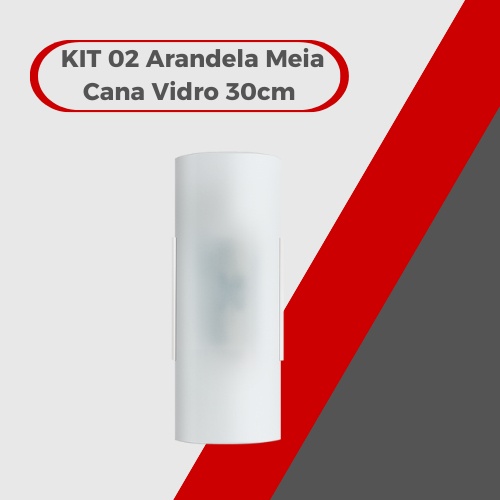 Arandela Luminária Meia Cana 30cm - Kit 2 Unidades