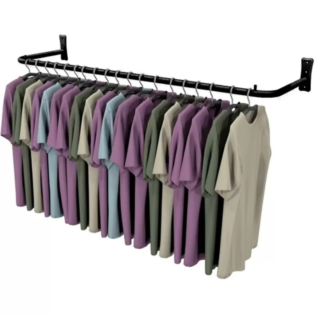 Arara de Parede 1,20m Preta: Organize com Estilo!