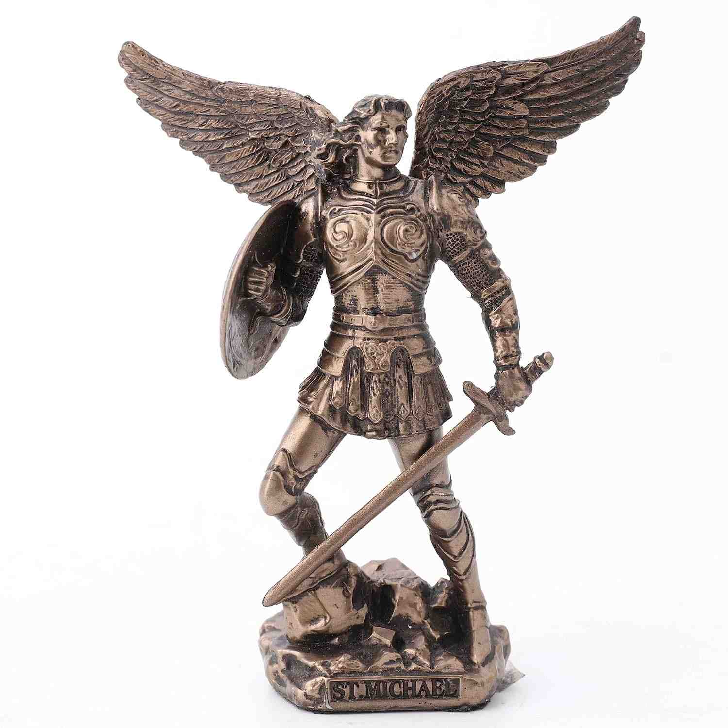 Estatueta do Arcanjo São Miguel em Bronze - 10 cm | Veronese Design