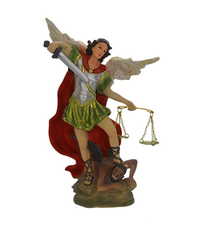 São Miguel Arcanjo - Estatueta Religiosa em Resina com Detalhes Artesanais - 10 cm