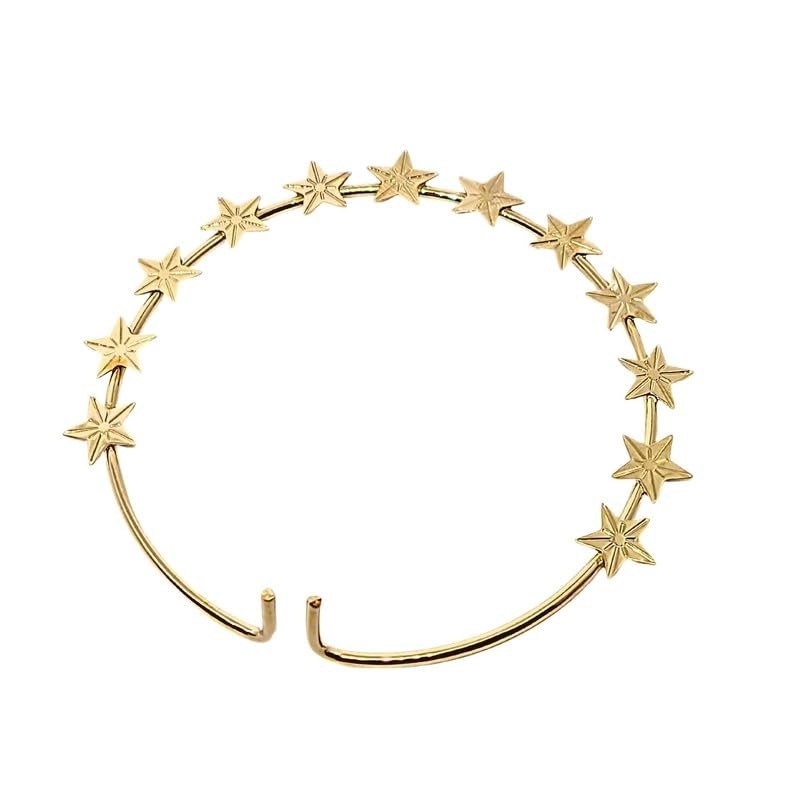 Resplendor Estrelado - Auréola Arco de Estrelas para Imagens 25-30cm | Metal Banhado | 7cm Diâmetro