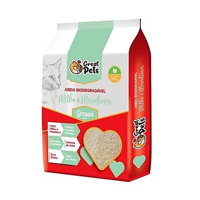Areia Biodegradável para Gatos: Milho e Mandioca 2Kg