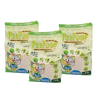 Areia Gato Biodegradável Peepoop: 4kg de Mandioca!