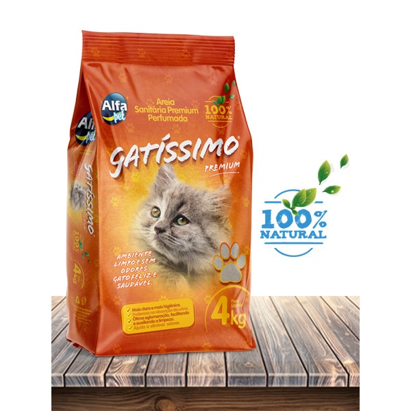 Areia Higiênica Gatissimo Natural Premium 4kg – Seguro e Ecológico