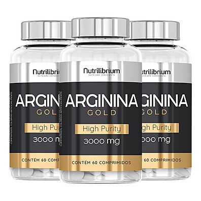 Arginina Gold 3000mg: Kit com 3x Mais Energia!