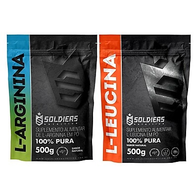 Arginina + Leucina: Kit Musculação Pura Soldiers