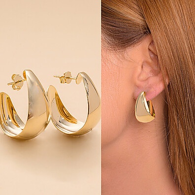 Argola Meia Volta Ouro 18k: Elegância e Qualidade
