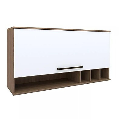 Armário Aéreo 1 Porta Basculante Evolution Plus Tannat/Branco