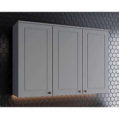 Armário Aéreo 120cm Cinza - Henn: Espaço e Estilo na Sua Cozinha