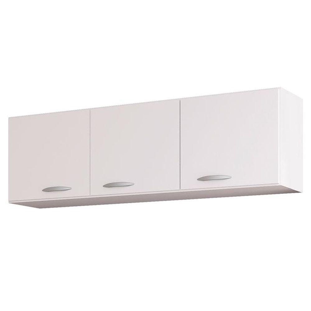 Armário Aéreo 3 Portas 120cm Branco Brilho – Organize sua cozinha com estilo!