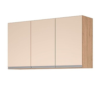 Armário Aéreo 3 Portas Milla Amêndoa Off White