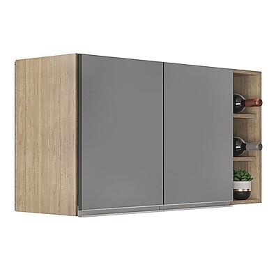 Armário Aéreo Califórnia 80cm + Nicho Garrafeiro – Organização e Estilo