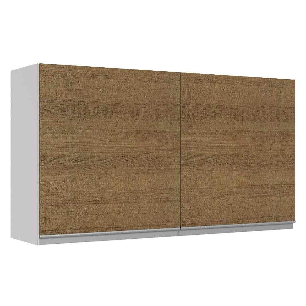 Armário Aéreo Cozinha 120cm Branco/Rustic Madesa