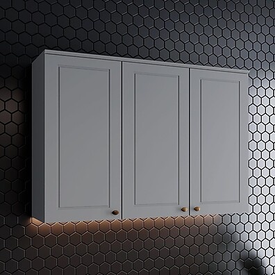 Armário Aéreo Cozinha 120cm: Emily Espresso Cinza
