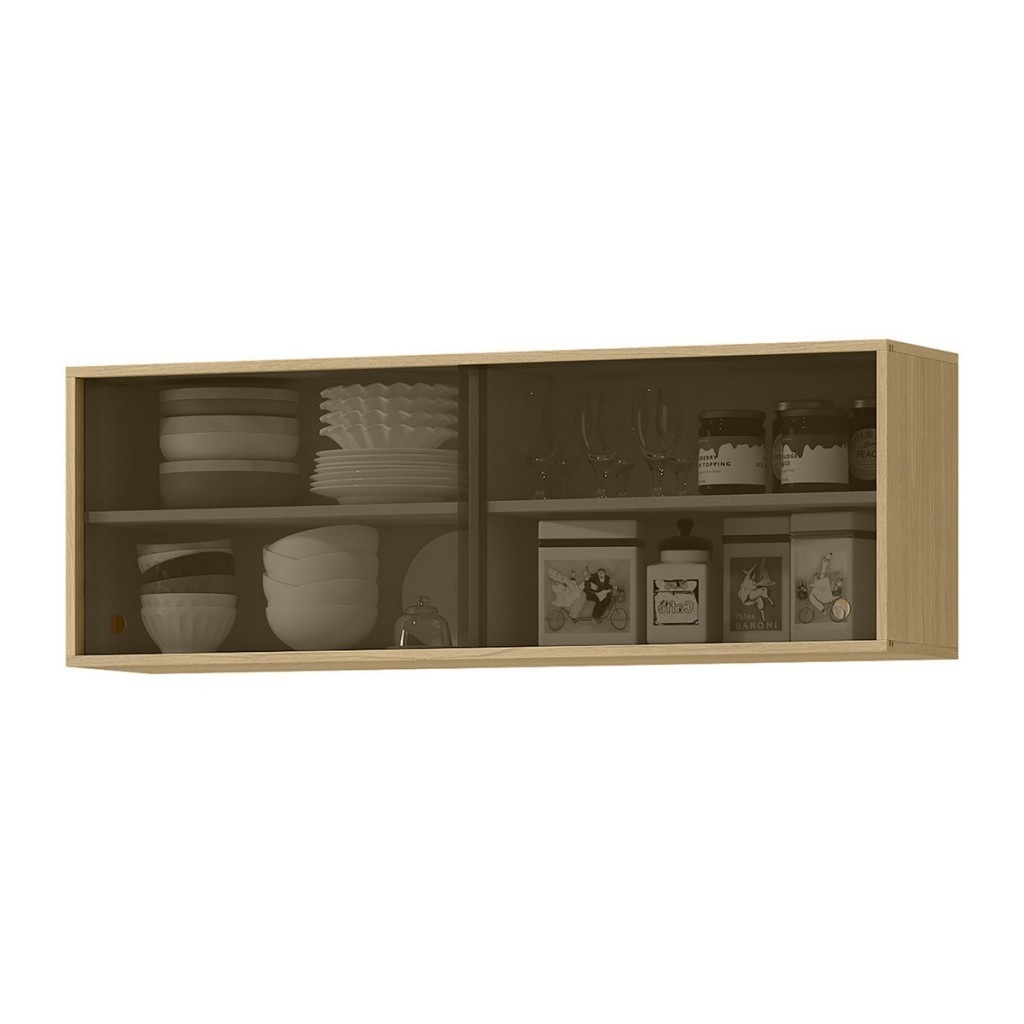 Armário Aéreo Cozinha 120cm Glória: Mais Vidro e Estilo!