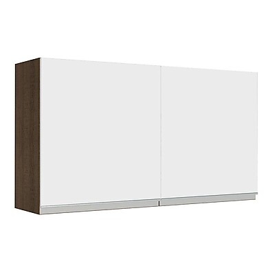 Armário Aéreo Cozinha 120cm: Rustic/Branco Glamy Madesa