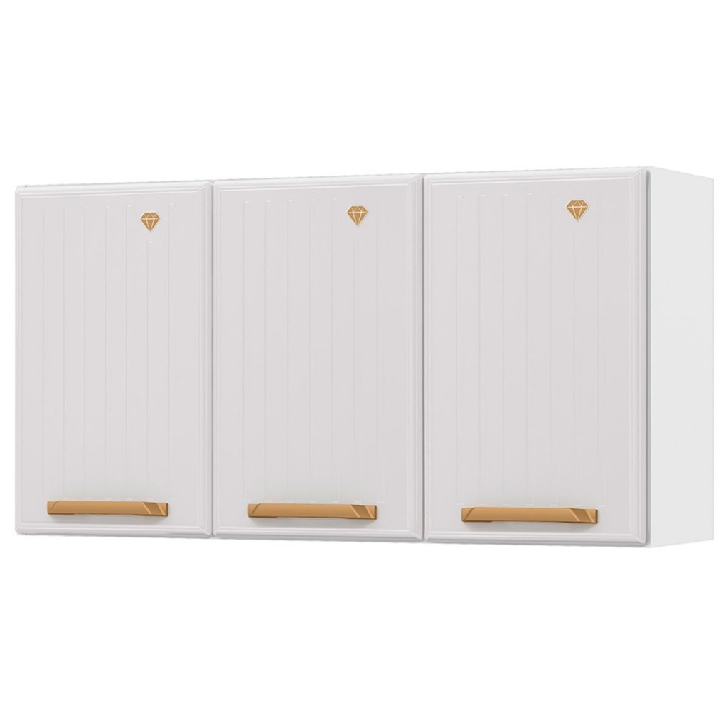 Armário Aéreo Cozinha 3 Portas Branco Telasul
