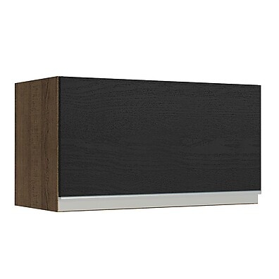 Armário Aéreo Cozinha 60cm: Rustic/Preto Glamy Madesa