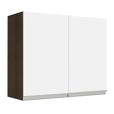 Armário Aéreo Cozinha 80cm: Rustic/Branco Glamy Madesa