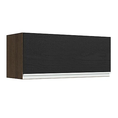 Armário Aéreo Cozinha 80cm: Rustic/Preto Glamy Madesa