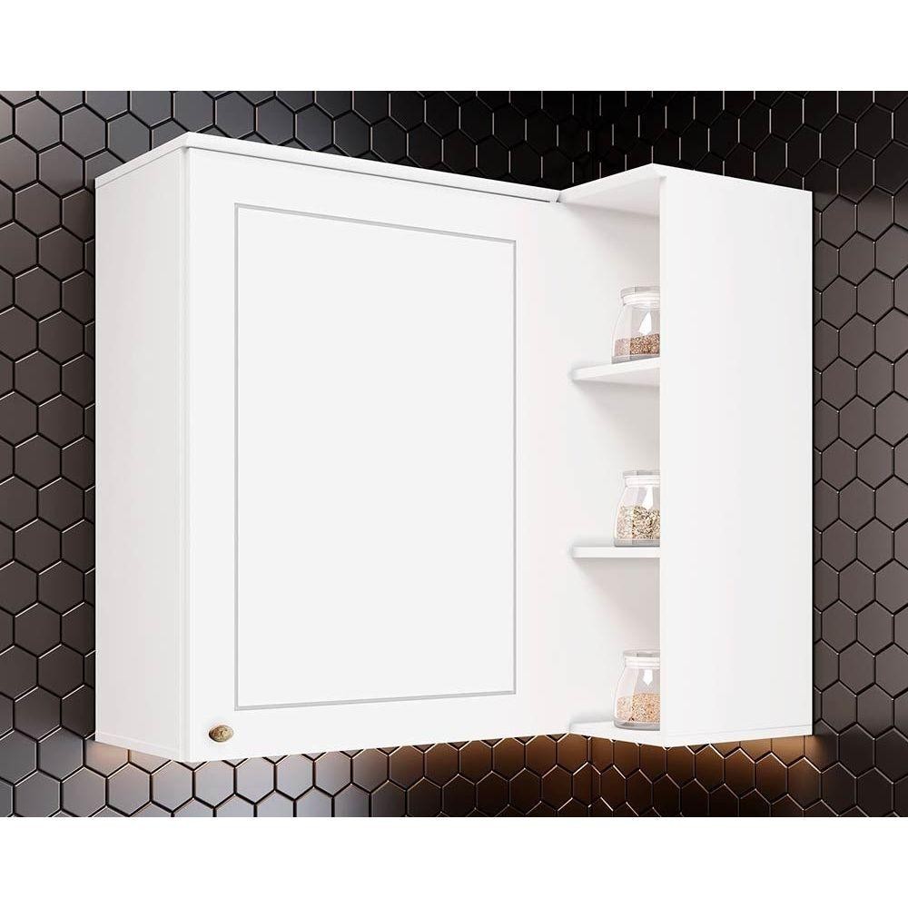 Armário Aéreo Cozinha 83cm: Canto Reto e Moderno
