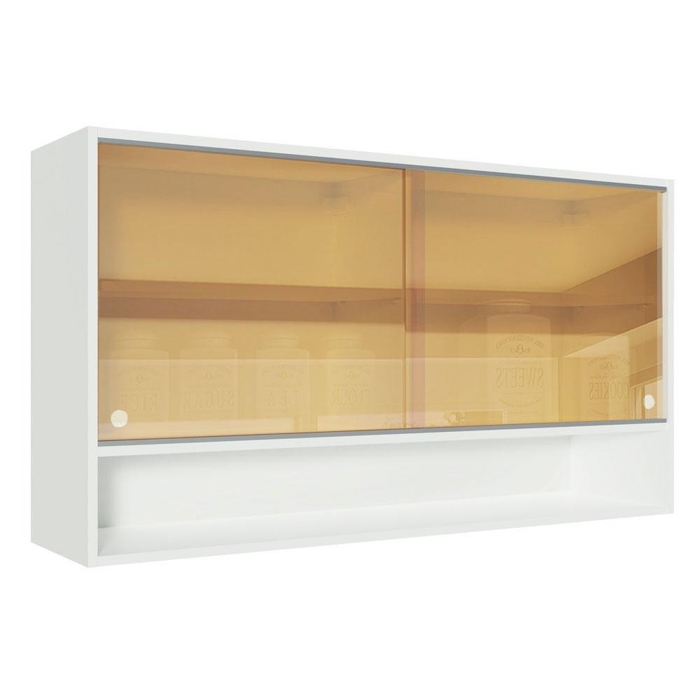 Armário Aéreo Cozinha Vidro Reflex Glamy Madesa
