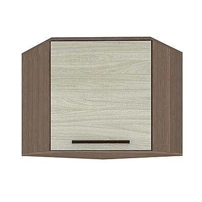 Armário Aéreo de Canto com 1 Porta Tannat/Legno Crema Evolution