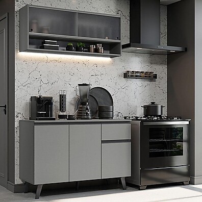 Armário de Cozinha 120cm Cinza Nice Madesa