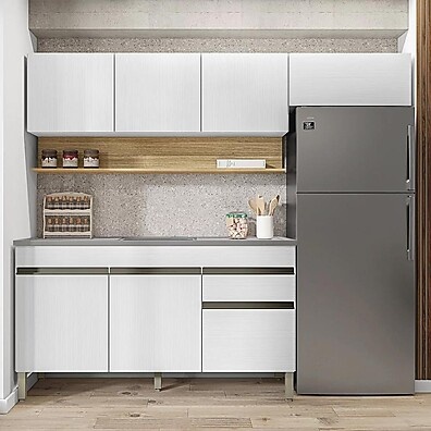 Armário de Cozinha 4 Peças com Balcão e Pia 120cm – Mpozenato Lina08