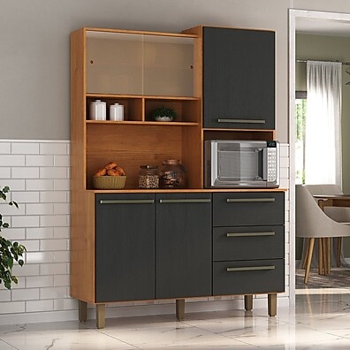 Armário de Cozinha 5 Portas 3 Gavetas Absoluto – Design Moderno e Espaço Inteligente