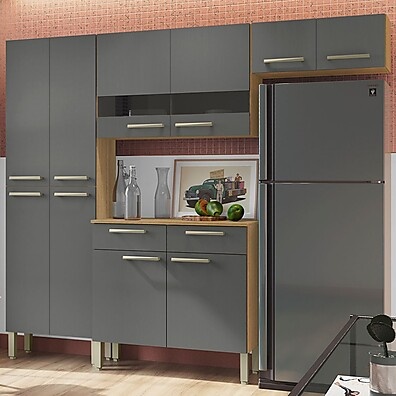 Armário de Cozinha Aurora: 10 Portas e Design Moderno