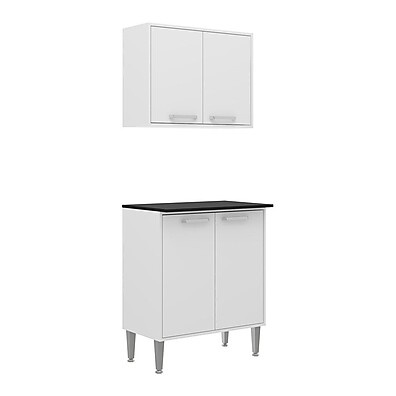 Armário de Cozinha com Balcão Xangai 2 Portas – Branco