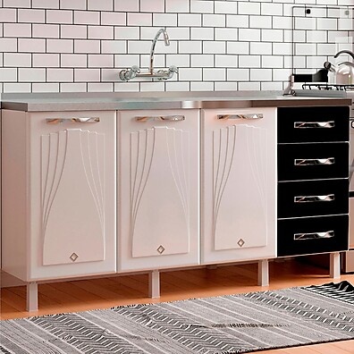 Armário de Cozinha Star New: 3 Portas, 4 Gavetas