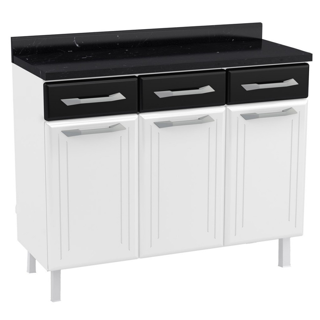 Armário de Cozinha Topázio: 3 Portas e 3 Gavetas