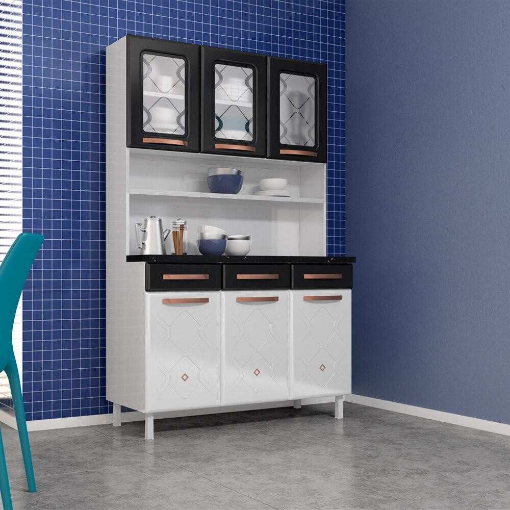 Armário de Cozinha Triplo 120cm: Organize com Estilo!