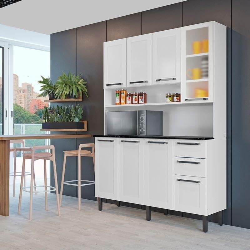 Armário de Cozinha Itatiaia 8 Portas e 2 Gavetas – Design Moderno e Muito Espaço Organizado