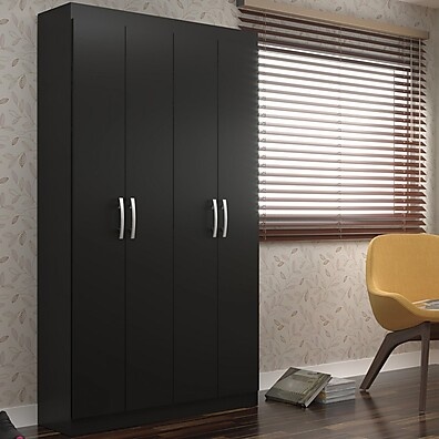 Armário Multiuso 4 Portas Preto – Organização Total