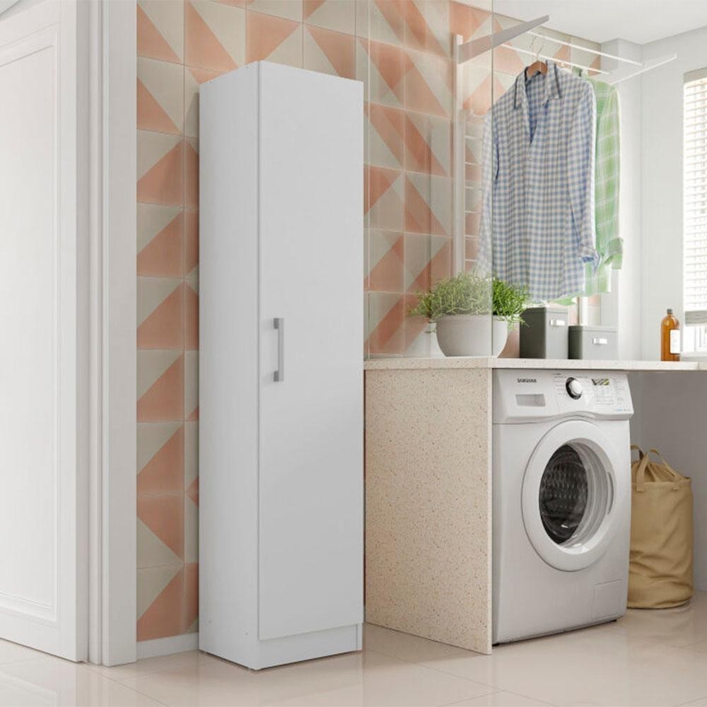 Armário Multiuso com Suporte para Vassoura Lavanda – Organize com Estilo